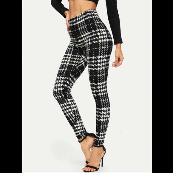 🆕 1 Left💥(S)💥High-Waist Plaid Leggings - Picture 3 of 5
